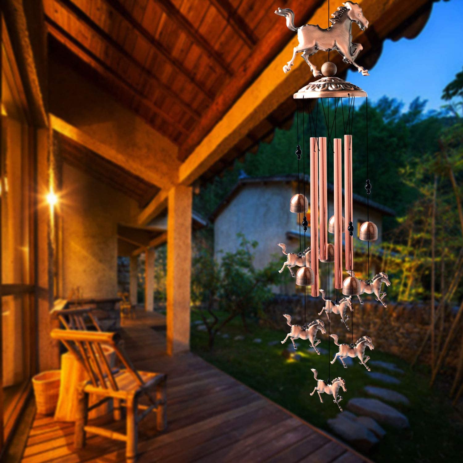 Next Innovations Windspiel – Sonnengesicht In Antik-Rot/Kupfer – 10-12 Zoll, Wetterfest