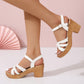 Damen-Sandalen mit geflochtenem Kreuzriemen und Absatz