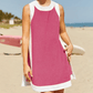 💃🥐Sommer-Hot-Sale 50 % Rabatt💓Damen-Freizeit-Oberteile mit Farbblock-Design, ärmellos, passend zu Shorts mit Taschen