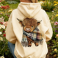 🐮 50 % RABATT!!🎁 Niedliches, kuscheliges Kapuzensweatshirt mit Fleecefutter und Highland-Kuh-Motiv