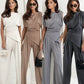 Elegantes, einfarbiges zweiteiliges Set für Damen