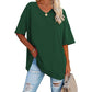2025 Neues Frauen V-Ausschnitt Lose Passform Kurzarm T-Shirt