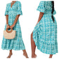 🎁Letzter Tag Hot Sale 50% Rabatt💃Bohemian Vintage V-Ausschnitt Floral Lässige Lange Kleider