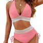 🔥2026 Neuer Typ 50% Rabatt💥Hoch taillierte Bikini-Sets mit Bauchkontrolle und Farbblock-Design👙