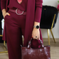 Elegantes 3-teiliges Set aus Longline-Cardigan, Top und Hose