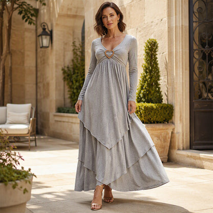 🏆👗 Midi-Kleid mit Stufenschnitt und Herz-Akzent – Figurschmeichelndes A-Linien-Design, luftiger Stoff & süßes Herzdetail – Perfekt für Reise & Feiern versandfrei