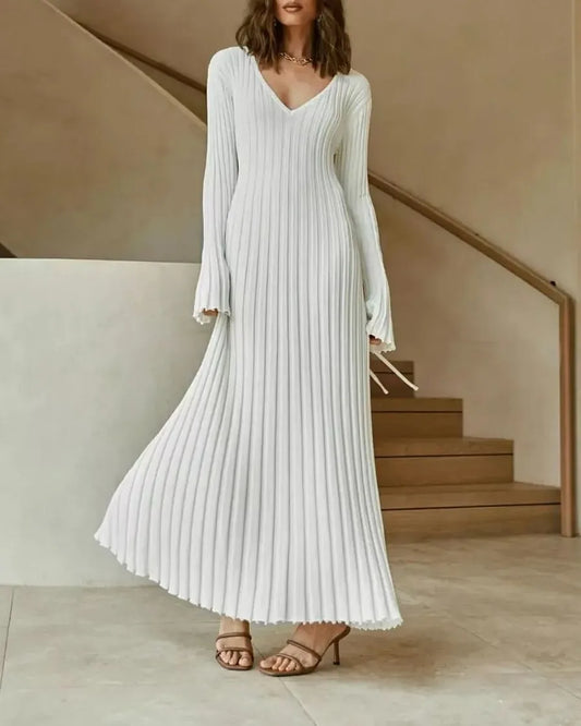 2024 Herbst Neues Midi-Kleid mit Ärmeln aus Strick💕Kostenloser Versand💕