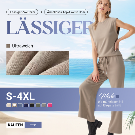 🌺2025 Neu eingetroffen - 50% OFF🌺2025 Lässiger Zweiteiler für Damen: Ärmelloses Top & weite Hose