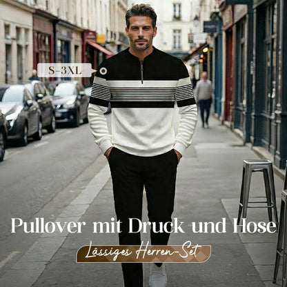 📢🎉50%Rabatt!!!🛍️✨Herren-Set: Pullover mit grafischem Druck und Hose