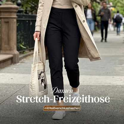 ⏰ Nur noch heute 50% Rabatt! 🔥 Damen High-Waist Stretch-Hose mit sicheren Reißverschluss-Taschen, figurschmeichelnder Cropped-Schnitt für Büro, Sport & Alltag ✨