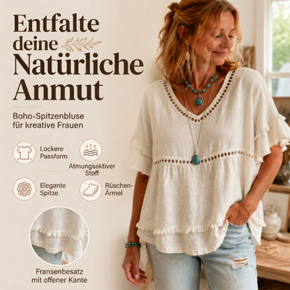 🌸Letzter Tag! 50% Rabatt👚Bohemian-Top für Damen mit Aussparungen und Fransen