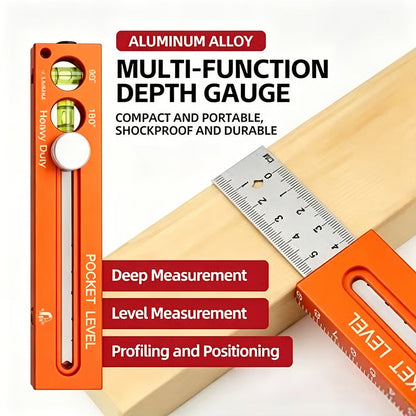 📏 42% RABATT! 🔧 Multifunktionales Markier-Lineal mit Wasserwaage – Präzises Anzeichnen, integrierte Libelle & ideal für Holzarbeiten, Fliesenlegen und DIY-Projekte 🛠️