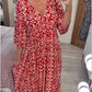 🎁Letzter Tag Hot Sale 50% Rabatt💃Bohemian Vintage V-Ausschnitt Floral Lässige Lange Kleider
