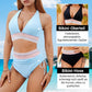 🔥2026 Neuer Typ 50% Rabatt💥Hoch taillierte Bikini-Sets mit Bauchkontrolle und Farbblock-Design👙