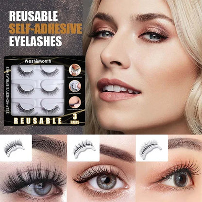 🥳 50 % RABATT! 👁️✨ Wiederverwendbare selbstklebende Wimpern. Kein Kleber erforderlich, einfach aufdrücken. Mehrfach nutzbar & leicht abzunehmen 💕🌸