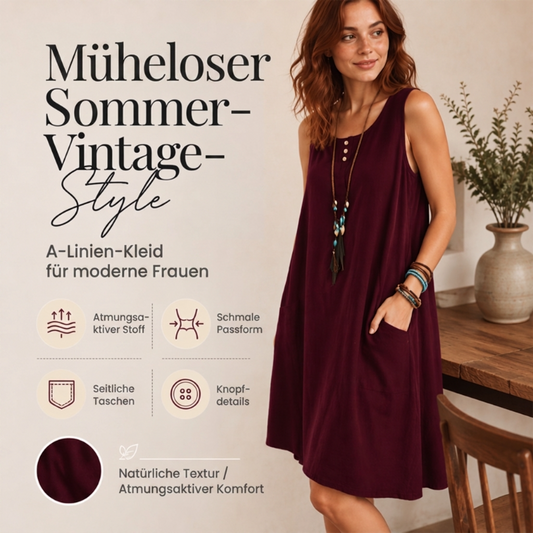 🚨 Eilmeldung: 50% endet heute Nacht! Ärmelloses, locker sitzendes Damenkleid mit Taschen