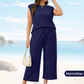 🌺2025 Neu eingetroffen - 50% OFF🌺2025 Lässiger Zweiteiler für Damen: Ärmelloses Top & weite Hose