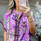 2-teiliges Set aus bedrucktem Oberteil und Hose mit weitem Bein für Damen