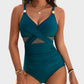👙 Urlaub Hot Sale 49% 🩱 Metallic Accent Mesh Panel Einteiliger Badeanzug