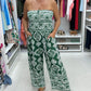 Jumpsuit mit elastischer Brustpartie und Mosaik-Print