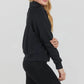 🔥Damen-Loungeset aus 2 Teilen mit Oversize-Schnitt, halbem Reißverschluss und weitem Bein
