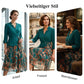 Elegantes Fake-Zweiteiler-Kleid mit Blattprint ✨ Mühelose Eleganz, jederzeit und überall ✨
