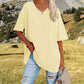 2025 Neues Frauen V-Ausschnitt Lose Passform Kurzarm T-Shirt