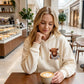 🐮 50 % RABATT!!🎁 Niedliches, kuscheliges Kapuzensweatshirt mit Fleecefutter und Highland-Kuh-Motiv