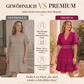 Damenkleid mit V-Ausschnitt, Spitze und gestuften Rüschen