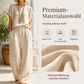 Set aus kurzärmeligem Oberteil und Hose mit weitem Bein für Damen