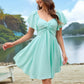 Summer Flutter Sleeve A-Line Mini Dress with Tie-Back