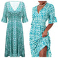 🎁Letzter Tag Hot Sale 50% Rabatt💃Bohemian Vintage V-Ausschnitt Floral Lässige Lange Kleider