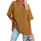 2025 Neues Frauen V-Ausschnitt Lose Passform Kurzarm T-Shirt