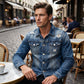 📢🎉50%Rabatt!!!🛍️✨Herren-Freizeit-Denimjacke im Used-Look mit Vintage-Wäsche