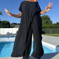 💖Einfarbiges Set aus schulterfreiem Oberteil und Hose