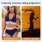 🔥2026 Neuer Typ 50% Rabatt💥Hoch taillierte Bikini-Sets mit Bauchkontrolle und Farbblock-Design👙