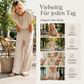 Set aus kurzärmeligem Oberteil und Hose mit weitem Bein für Damen