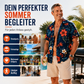 Herren Hawaii-Hemd Tropischer Blumendruck Kurzarm Lässiges Strand-Knopfhemd