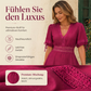 Damenkleid mit V-Ausschnitt, Spitze und gestuften Rüschen