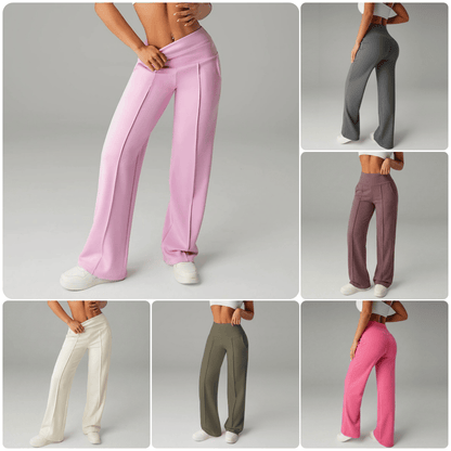 🎉LETZTER TAG AKTION – 50% RABATT 👖✨ Damen Weite Straight-Leg-Hose mit hohem Bund – Stretchstoff + Praktische Taschen + 9 Farben! ✨