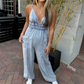 🔥💥2025 SCHNÄPPCHEN 🔥💥Jeans-Jumpsuit mit tiefem V-Ausschnitt für Damen🔥💥
