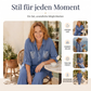 Set aus Pailletten-Bluse und Hose mit weitem Bein für Damen