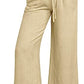 🔥FREE SHIPPING🔥Damenhose mit hoher Taille und weitem Bein aus Leinen mit Kordelzug