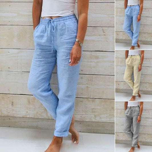 👖 50% RABATT! 🌿 Damenhose aus Baumwolle & Leinen mit Elastischem Bund – Bequem, Atmungsaktiv & Lässiger Look 🥰