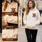 🐮 50 % RABATT!!🎁 Niedliches, kuscheliges Kapuzensweatshirt mit Fleecefutter und Highland-Kuh-Motiv