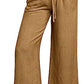 🔥FREE SHIPPING🔥Damenhose mit hoher Taille und weitem Bein aus Leinen mit Kordelzug