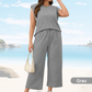 🌺2025 Neu eingetroffen - 50% OFF🌺2025 Lässiger Zweiteiler für Damen: Ärmelloses Top & weite Hose