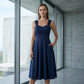 🔔 Letzte 100 Stück – solange der Vorrat reicht! Elegantes Damenkleid mit V-Ausschnitt und Taschen