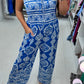 Jumpsuit mit elastischer Brustpartie und Mosaik-Print