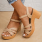 Damen-Sandalen mit geflochtenem Kreuzriemen und Absatz